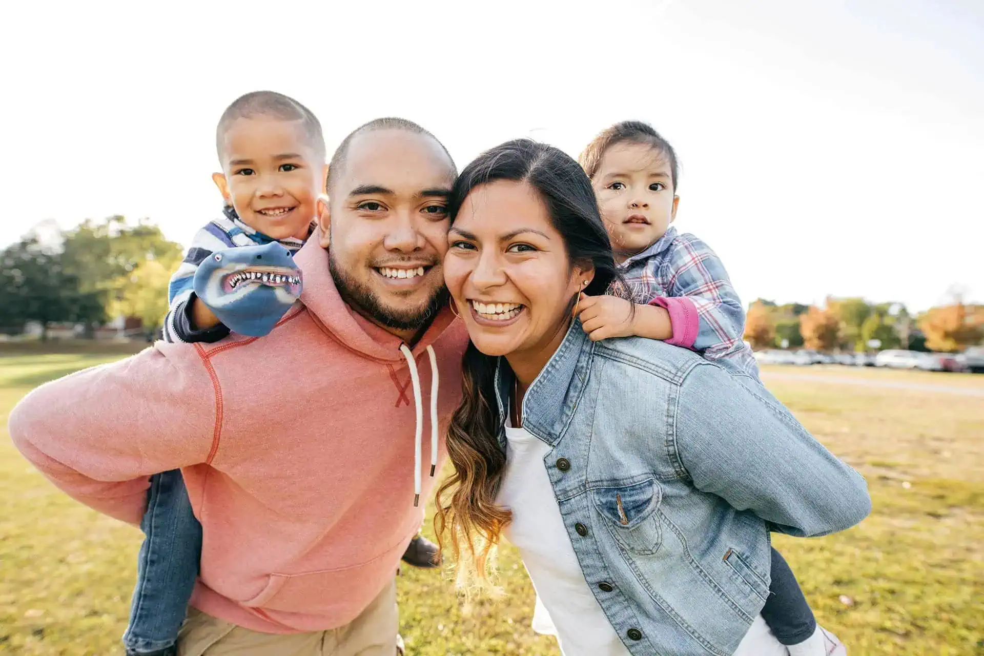 Happy family in an FFAH community